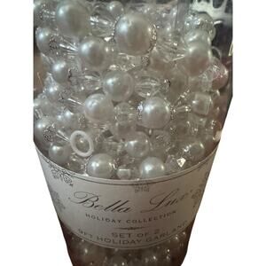 Bella Lux 9 FT Holiday Christmas Tree Beaded Garland Set of 2 Home Decor NEW